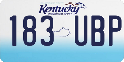 KY license plate 183UBP