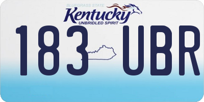 KY license plate 183UBR