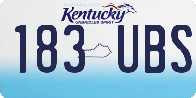KY license plate 183UBS