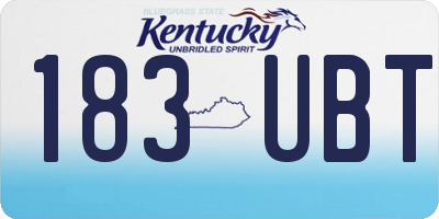 KY license plate 183UBT