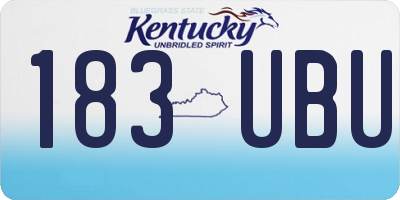 KY license plate 183UBU