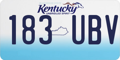 KY license plate 183UBV