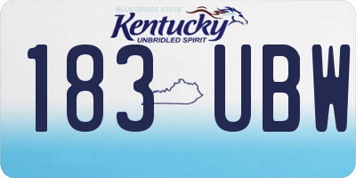 KY license plate 183UBW