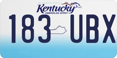 KY license plate 183UBX