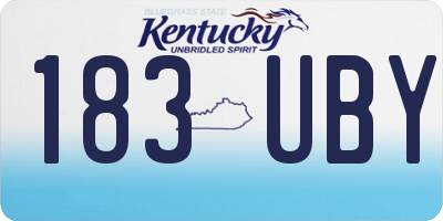 KY license plate 183UBY