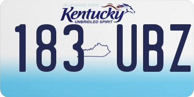 KY license plate 183UBZ
