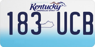 KY license plate 183UCB