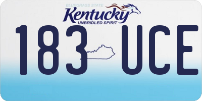 KY license plate 183UCE