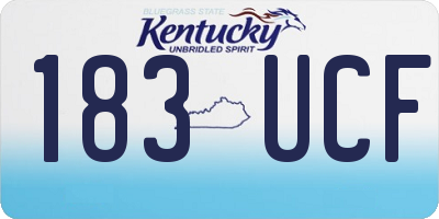 KY license plate 183UCF