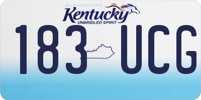 KY license plate 183UCG