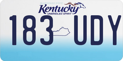 KY license plate 183UDY
