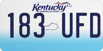 KY license plate 183UFD