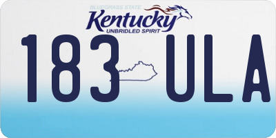 KY license plate 183ULA