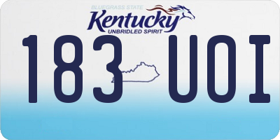 KY license plate 183UOI