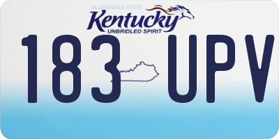 KY license plate 183UPV