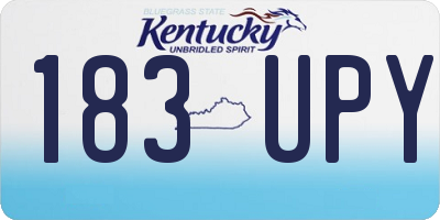 KY license plate 183UPY