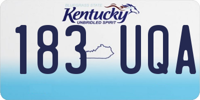 KY license plate 183UQA