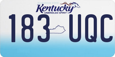KY license plate 183UQC