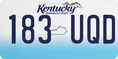 KY license plate 183UQD