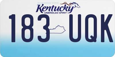 KY license plate 183UQK