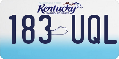 KY license plate 183UQL