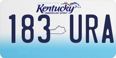 KY license plate 183URA