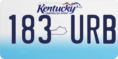 KY license plate 183URB