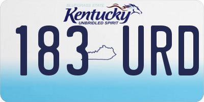 KY license plate 183URD