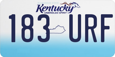 KY license plate 183URF