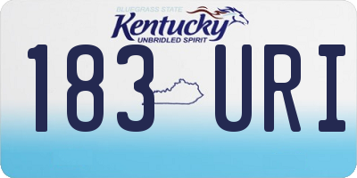 KY license plate 183URI