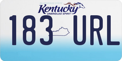 KY license plate 183URL