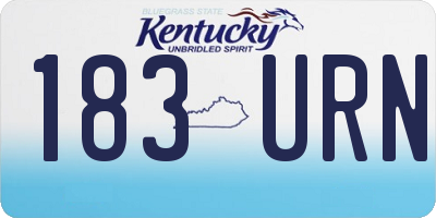 KY license plate 183URN