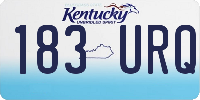 KY license plate 183URQ