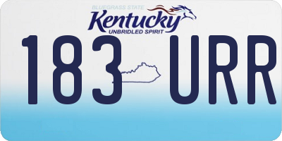 KY license plate 183URR