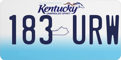 KY license plate 183URW