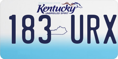 KY license plate 183URX