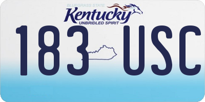 KY license plate 183USC