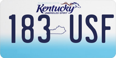 KY license plate 183USF