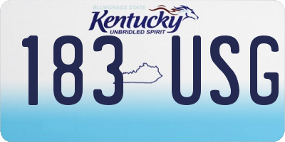 KY license plate 183USG
