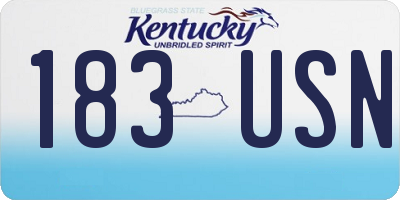 KY license plate 183USN
