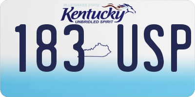 KY license plate 183USP