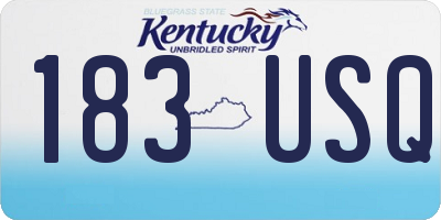 KY license plate 183USQ