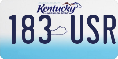 KY license plate 183USR