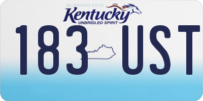KY license plate 183UST