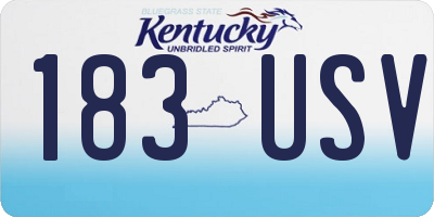KY license plate 183USV