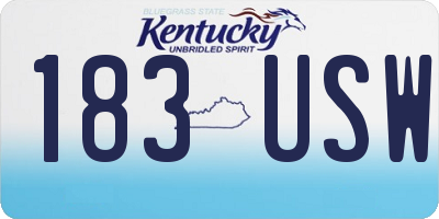 KY license plate 183USW
