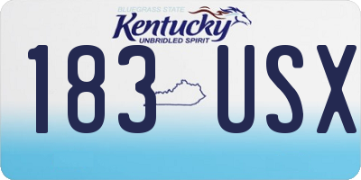 KY license plate 183USX