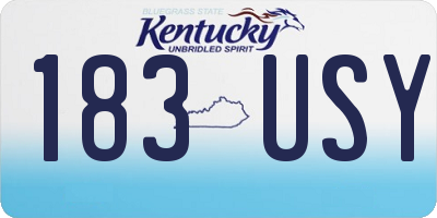 KY license plate 183USY