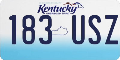 KY license plate 183USZ
