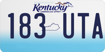 KY license plate 183UTA